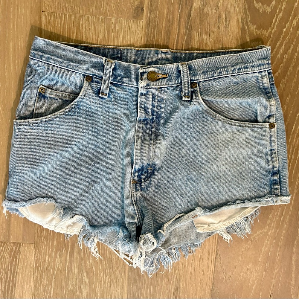 Vintage Wrangler denim cutoffs from Urban Outfitters. High rise.